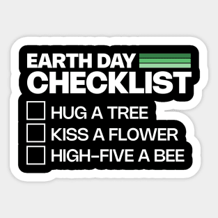 Earth Day Checklist April 22 2024 Sticker